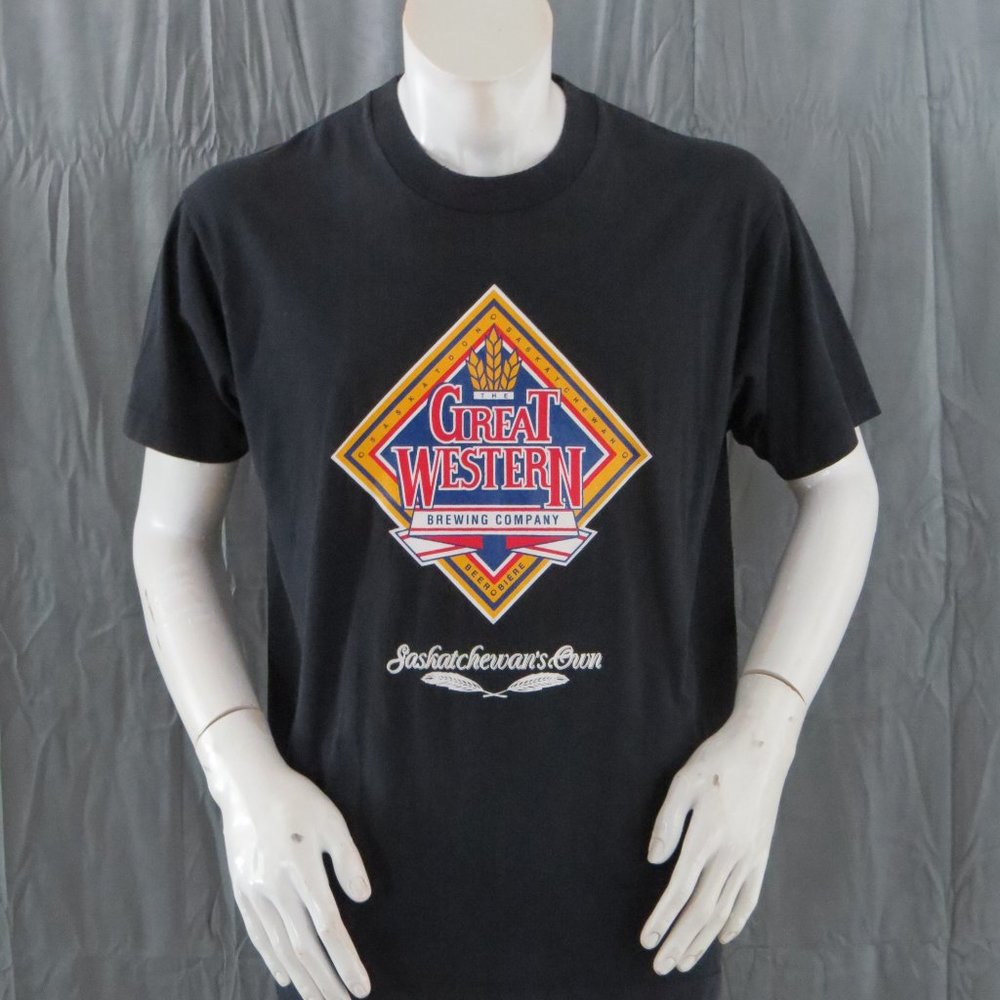 Vintage Graphic T-shirt - Great Western Beer Screen Stars - Men's XL
